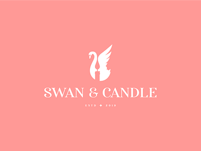 SWAN & CANDLE brand branding candle design illustration logo mark print swan