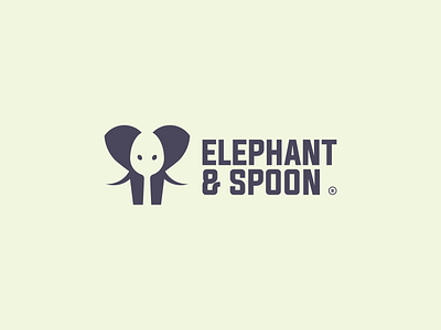 Elephant & Spoon brand branding design elephant elephant logo icon mark print spoon