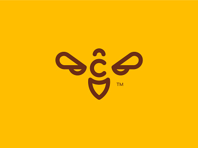 Unused Logo Concept (C+Bee) bee bees brand branding branding design design honey icon icons mark print
