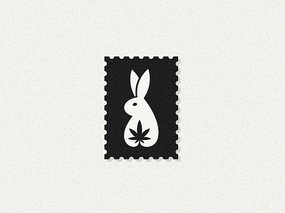 Rabbit & Cannabis blackandwhite brand branding bunny cannabis logo negative space negativespace print rabbit