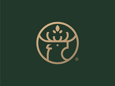 Unused Deer Concept brand branding deer deer logo design icon leaf logo mark print unused