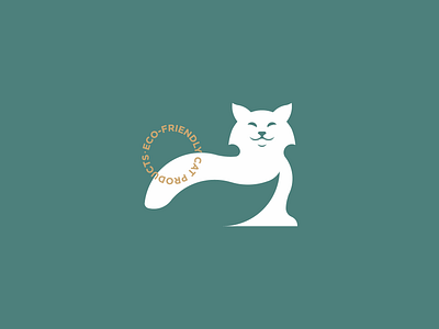 Clyde(cat+leaf) brand branding cat design green icon ikon leaf mark