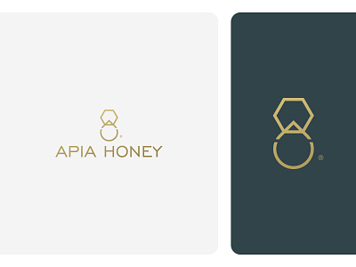 APIA HONEY branding design golden honey icon logo mark print