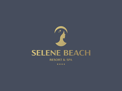 Selene Beach Resort&Spa(Moon Goddess) beach brand branding design goddess greek hotel logo moon print woman