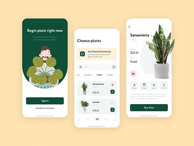 Mobile App "Shop Flowers" android design flowers flowershop green ios mobile plants ui uidesign uiux