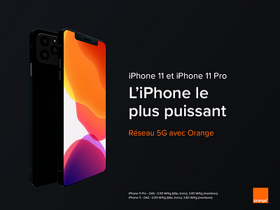 iPhone x Orange | Mise en situation 3d add apple branding graphic design iphone phone spline