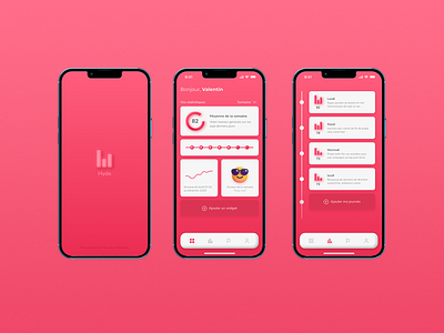 Hyde | Redesign app figma french graphic design mobile mood neomorphism pink ui