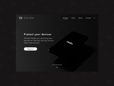 Goliath | Landing page black and white design landing page landing page ui landingdesign page design ui uidesign ux ux design webdesign website