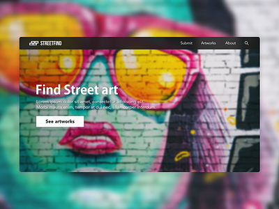 Streetfind | Landing page concept landing page landing page design street art ui ui design webdesign website
