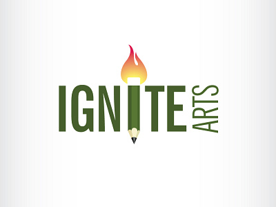 Ignite Logo art branding creative design fire flame icon ignite illustration logo pencil vector