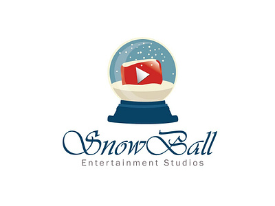 Snowball branding chrismast design icon logo play play button snowball vector winter youtube