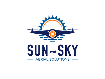 Drone logo design aerial view branding design drone icon logo photograhy sky sun vector video