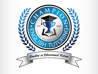University style education logo badge branding champion design education english icon illustration logo tuition university vector