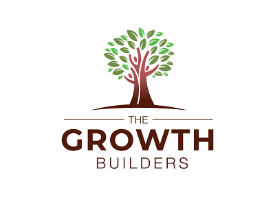 Self development logo branding design growth icon illustration logo people self development tree vector