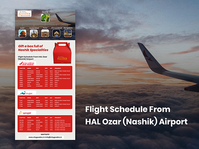 Flight Schedule From HAL Ozar (Nashik) Airport banner ads branding creative design graphic design illustrator photoshop ui design uiux uiuxdesign