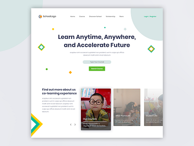 School Portfolio Website agency clean hero header interaction landing page minimal portfolio typography ui ui design ui ux web website