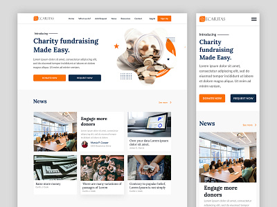 Donation Site Landing Page And Mobile App Design UI branding color creative landing page ui uiux web web app web design website