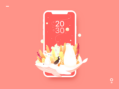 The wallpaper of the lock screen design illustration ui