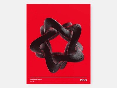 Larne, 036 3d 3d art 3d motion abstract animation black daily poster design figma illustration motion motion graphics nft art poster red ui uidesign uiux ux webdesign