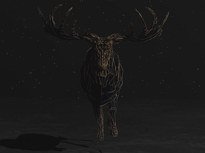 Deer On The Moon 3d ae aftereffects animation app concept deer design future ios mograph motion 3d motion graphics nft nftart redshift rig simulate web web design