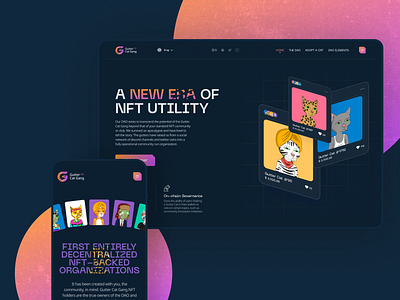 Gutter Cat Gang DAO, Web Design & UX/UI behance branding case colourful design figma gradients graphic design illustration logo nft nftcommunity ui uidesign uiux user interface ux webdesign