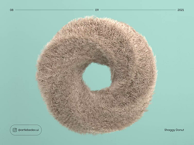 Shaggy Donut 3d 3d art abstract animation animation graphics art artlebedev c4d design hair render motion design motion graphics nft art nft community redshift render ui uidesign uiux webdesign