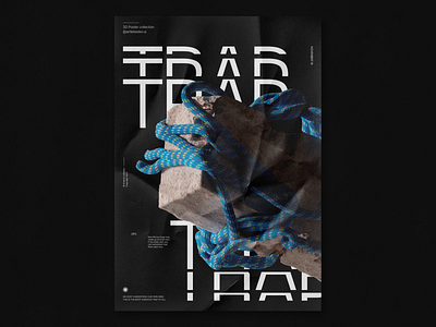 Trap, Poster/Editorial Design 3d 3d art abstract c4d creative design editorial editorial design figma illustration nft nft community poster redshift trap typography ui uidesign uiux webdesign