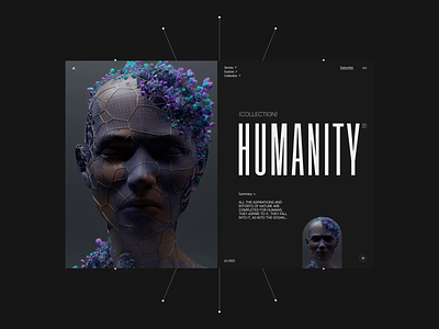 Humanity, UX/UI, Website Concept 11 art 3d 3d art after effects c4d crypto art depth design field figma motion design motion graphics nft nft community redshift ui uidesign uiux web webdesign