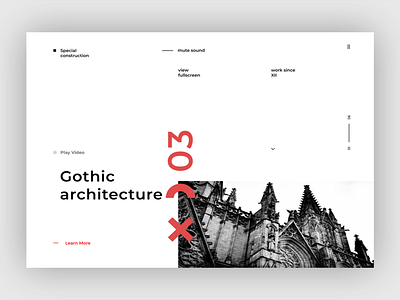 Gothic Architecture, main page 2018 architecture concept gothic mainpage minimalism uiux web web design webdesign