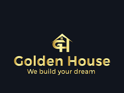 Golden House Logo branding building logo design golden graphic home logo house industries logo logo design real estate branding