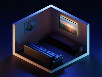 Guest room blender blender3d lowpoly