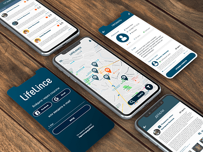 LifeLince Project adobe photoshop adobe xd app application branding design app figma flat google material design logo map material colors material design profile card testimonial ui ux vector