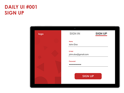 Daily UI 001: Sign Up app daily 100 daily 100 challenge daily challange design figma flat ui ux web
