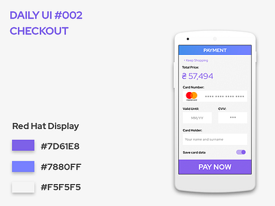 Daily UI Challenge 002: Checkout 002 app checkout credit card daily 100 daily 100 challenge daily challange dailyui design figma flat material design profile card ui ux