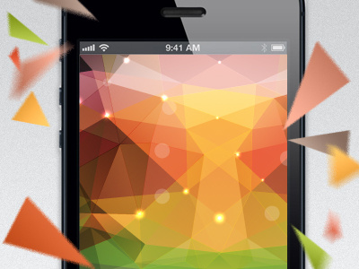 Lowpoligon Artwork graphic design iphone orange poligon