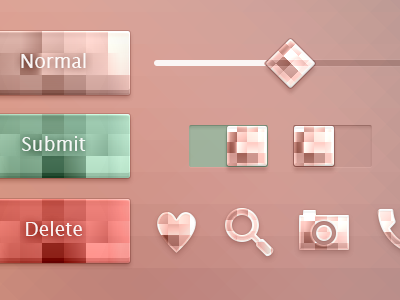 FlatUI parts - Crystal style - Square
