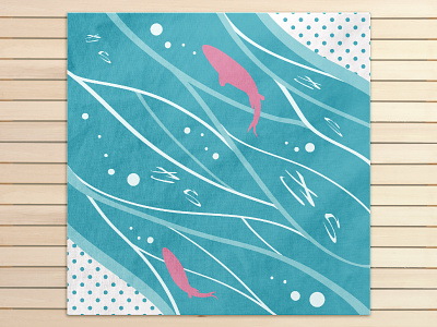 Tenugui - Summer - graphic illustration pattern towel vector