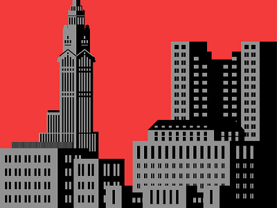 Columbus black building city columbus flat illustration ohio red skyline vector white
