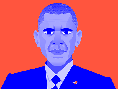 Barry blue design illustration obama political portrait president red usa vector white house