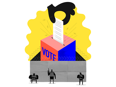 Voter Intimidation color editorial election guns illustration intimidation vector vote voting wtf