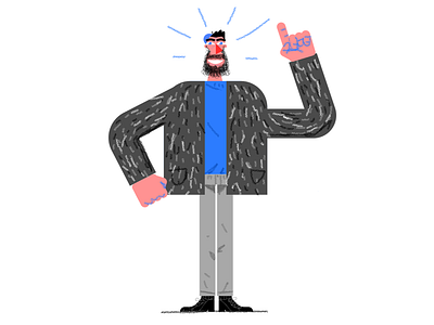 This Guy beard character crayon illustration illustrator mixed media texture vector