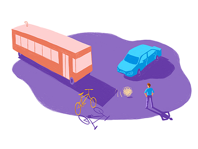 Are You Driving? bike bus car design illustration stand off transportation