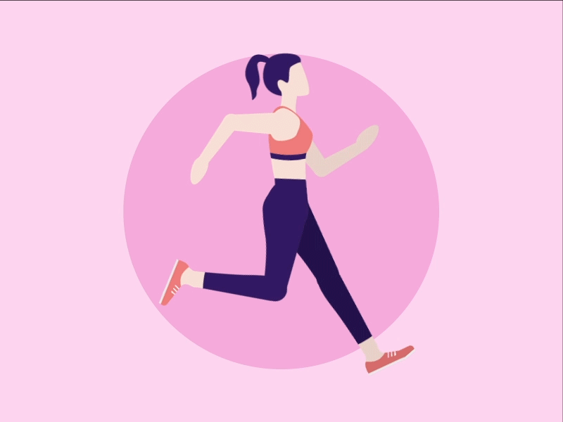 Running girl after affects animated animation character design gif illustration motion running running cycle sport