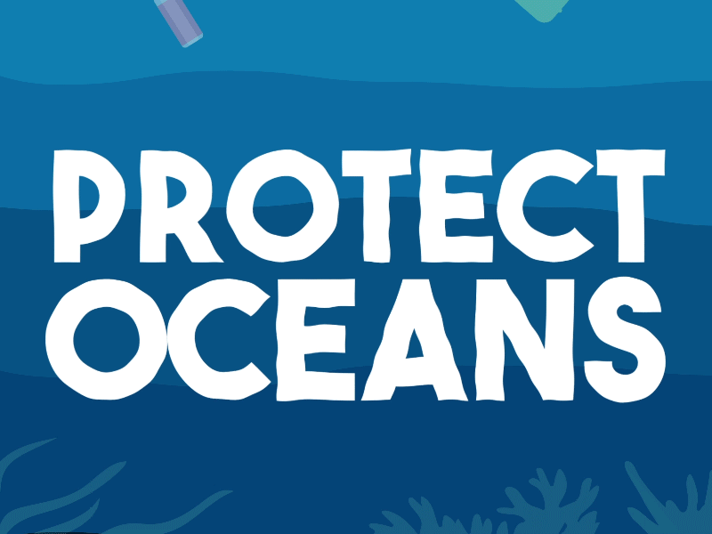 Protect oceans GIF after affects animated animation ecology fish gif illustration motion oceans plastic protection trash vector