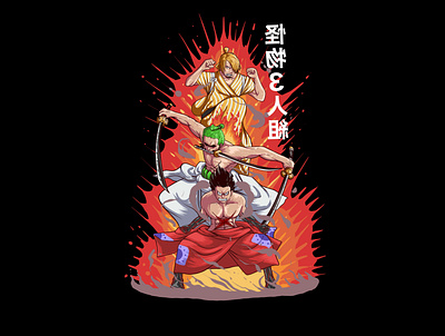 Monster Trio artwork design digital art digital printing drawing fan art fanart illustration illustrator inspiration one piece reference tshirtdesign