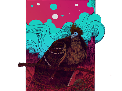 The myhtical artist artwork available for hire bird epic fantasy handrawing illustration illustrator inpiration procreate tshirt design