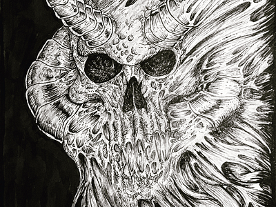The Extracted Sin artwork clothing design cover art dark illustration illustrator inspiration pen reference skull