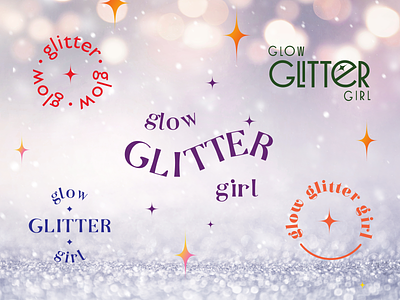 Glow Glitter Girl abstract artwork branding design font glitter graphic design identity illustrator logo logotype makeup typography