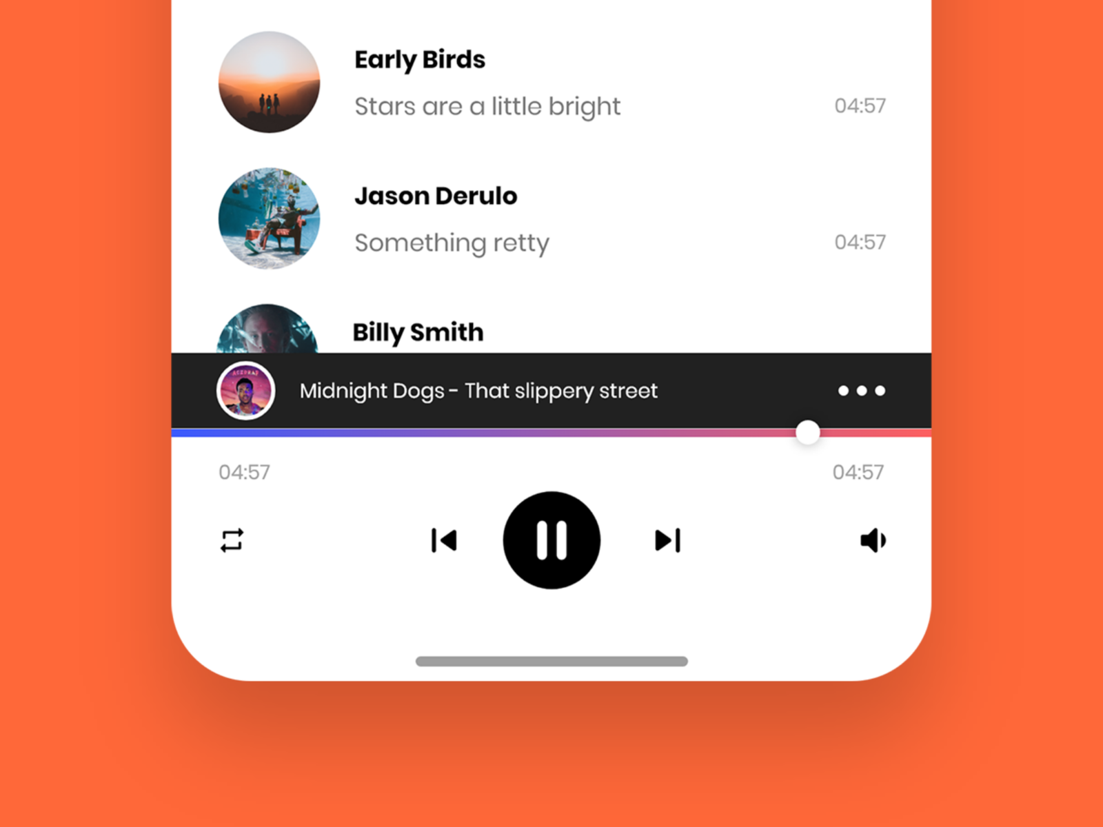 Music player controls by Raza Shah on Dribbble