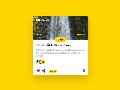 A trip details card for the main feed adobe xd design free ui kit freebie freebie xd ios social app travel app ui ui kit uidesign uiux ux